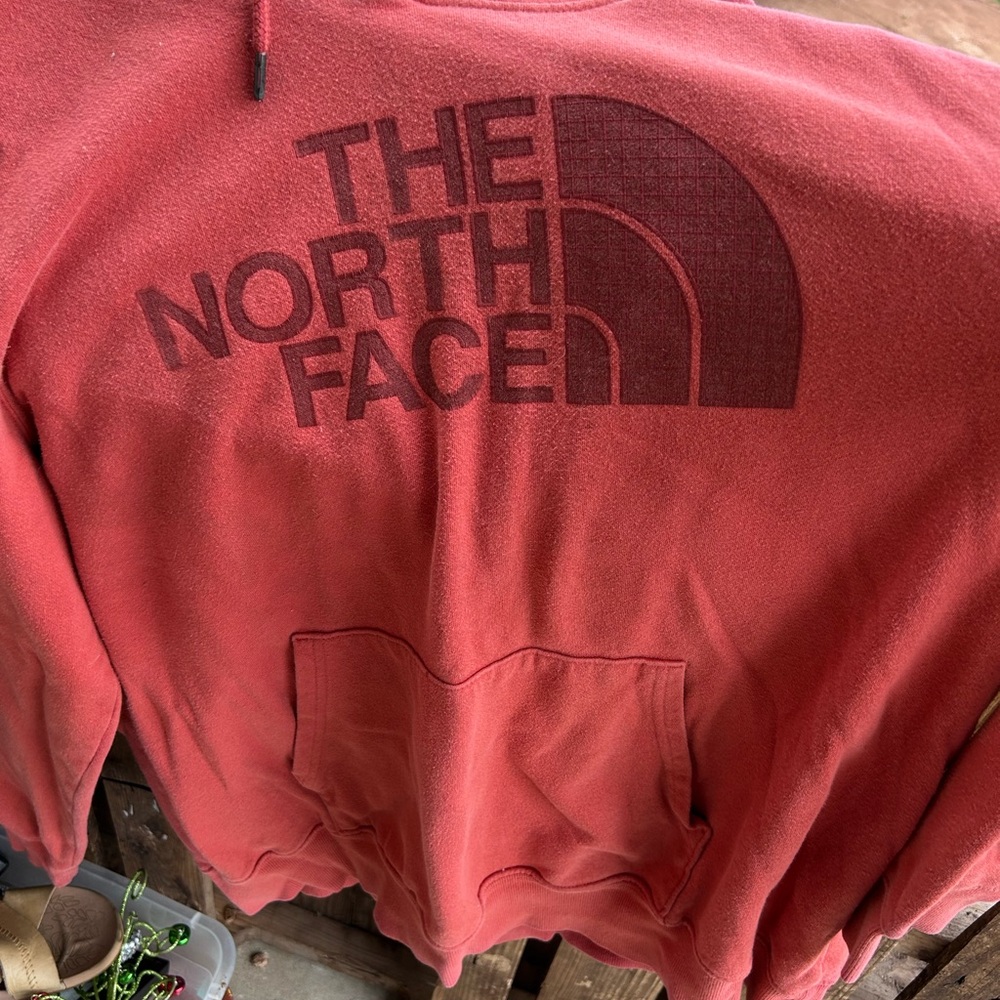 The North Face Men’s Coral Red Crewneck Pullover Sweatshirt